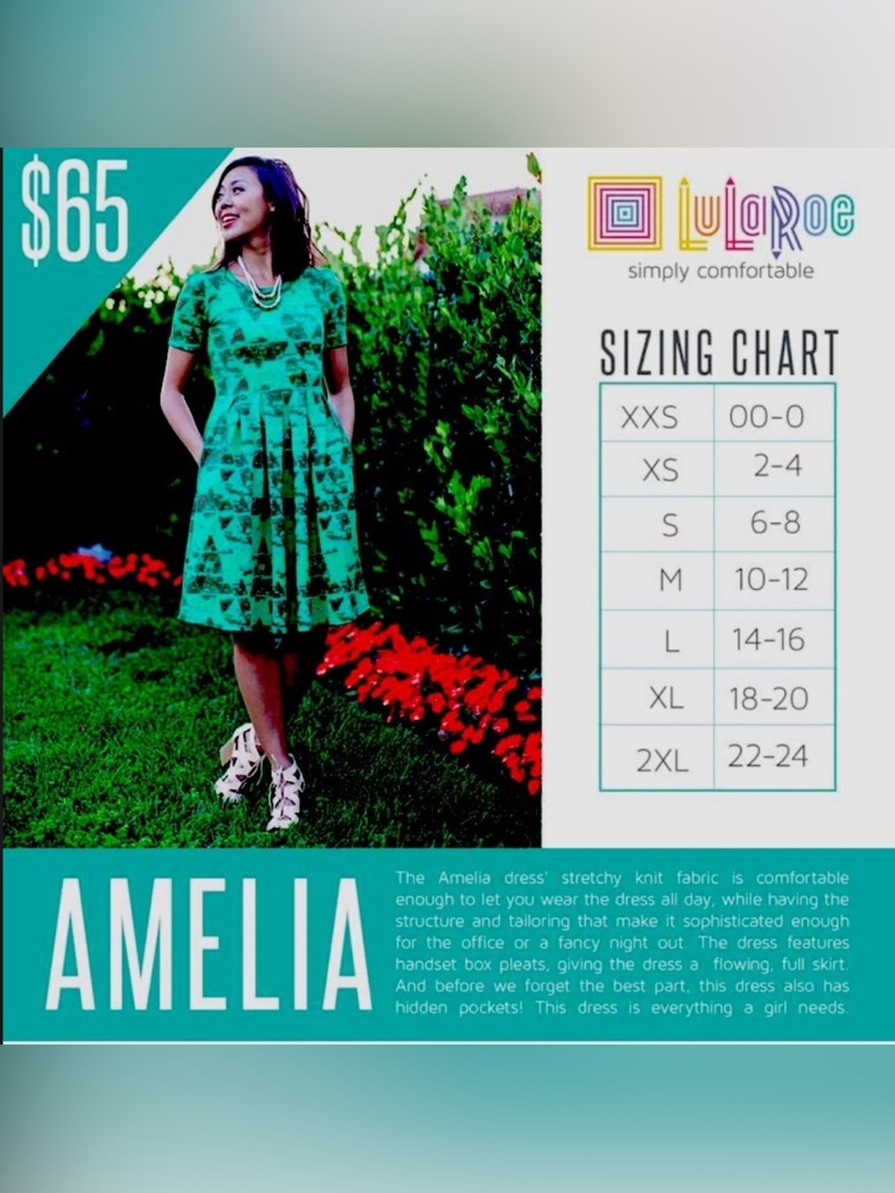 LulaRoe Amelia dress size 2X - Picture 10 of 10